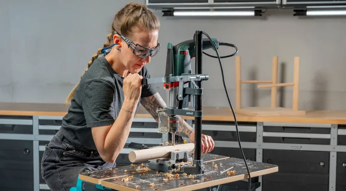 Así son los soportes Wolfcraft Solid y Pro, que guían el taladro al perforar